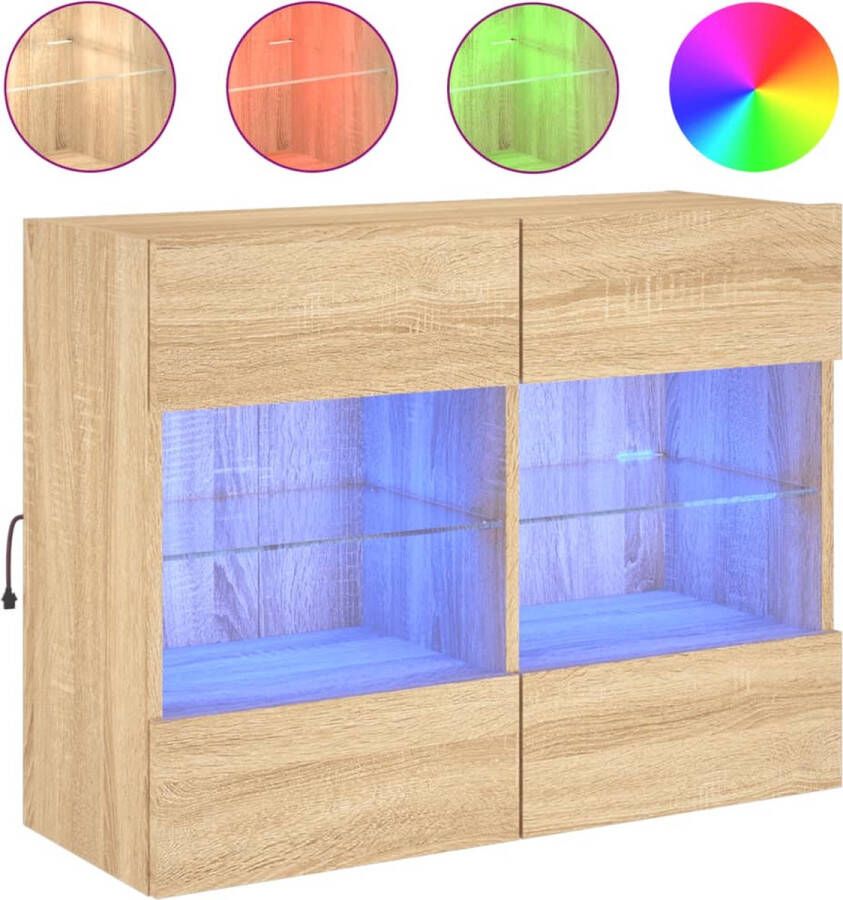 VidaXL -Tv-wandmeubel-met-LED-verlichting-78 5x30x60 5-cm-sonoma-eiken - Foto 4