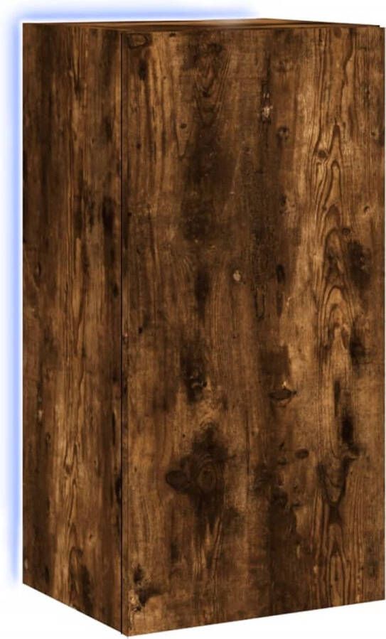 VidaXL Tv-meubel met LED 80x35x80 cm gerookt eiken Tv-meubel Wandmontage Led-verlichting Bruine Meubels Houten Tv-kasten