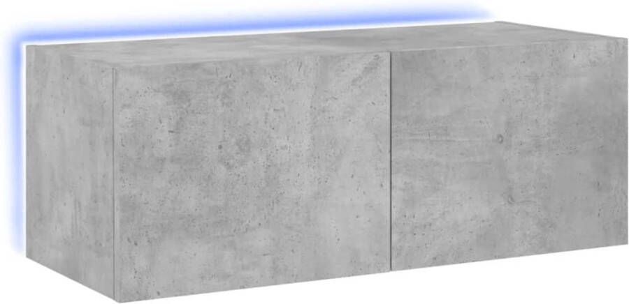 VidaXL -Tv-wandmeubel-met-LED-verlichting-80x35x31-cm-betongrijs - Foto 3