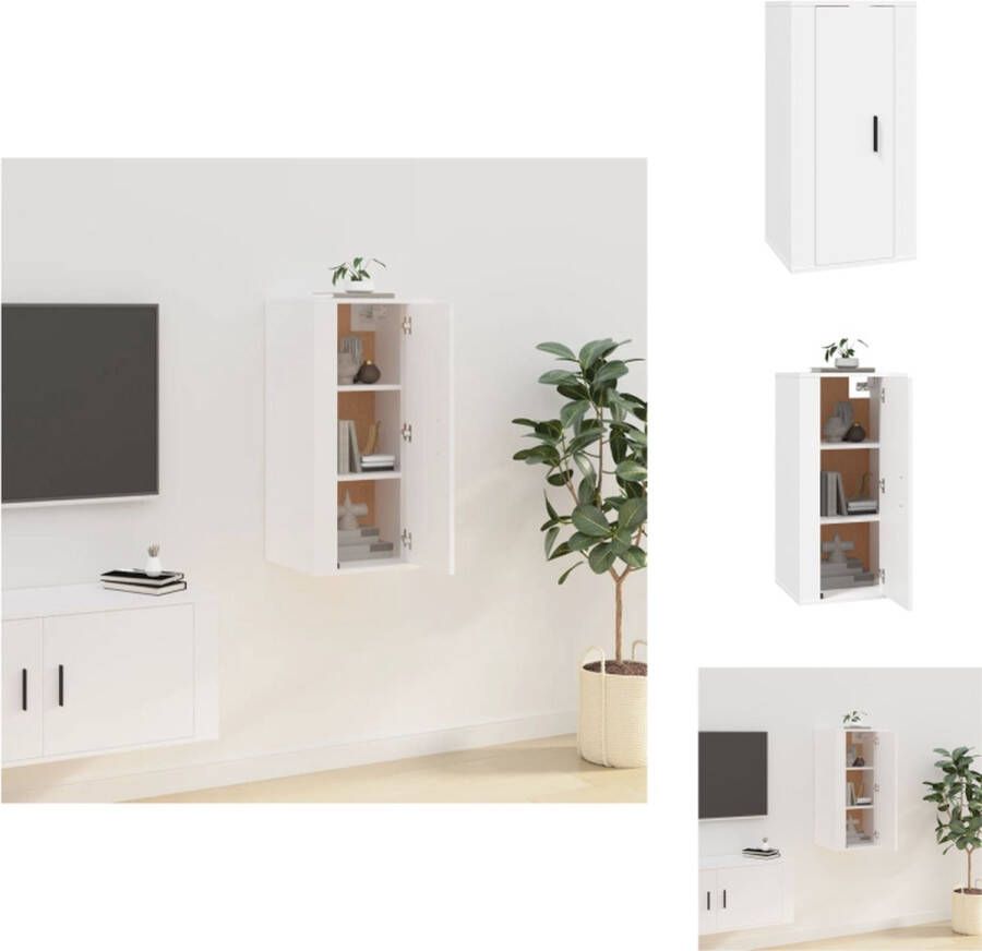 VidaXL Tv-kast Tv-kasten Televisiekast Bijzetkast Tv-wandmeubel 40x34 5x80 cm wit