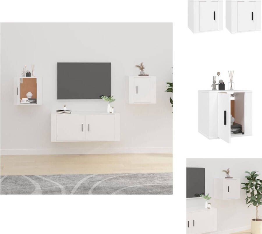 VidaXL Tv-kast Tv-kasten Televisiekast Bijzetkast Tv-wandmeubels 2st 40x34 5x40 cm wit - Foto 2