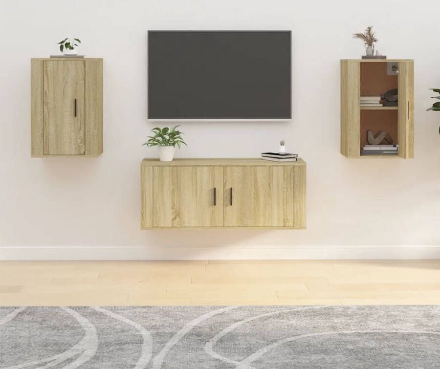 VidaXL Tv-wandmeubel 2 st Sonoma eiken 60 cm TV Wandmeubel Salon Meubilair Houten Tv Meubel Tv Kast Mediabox - Foto 3