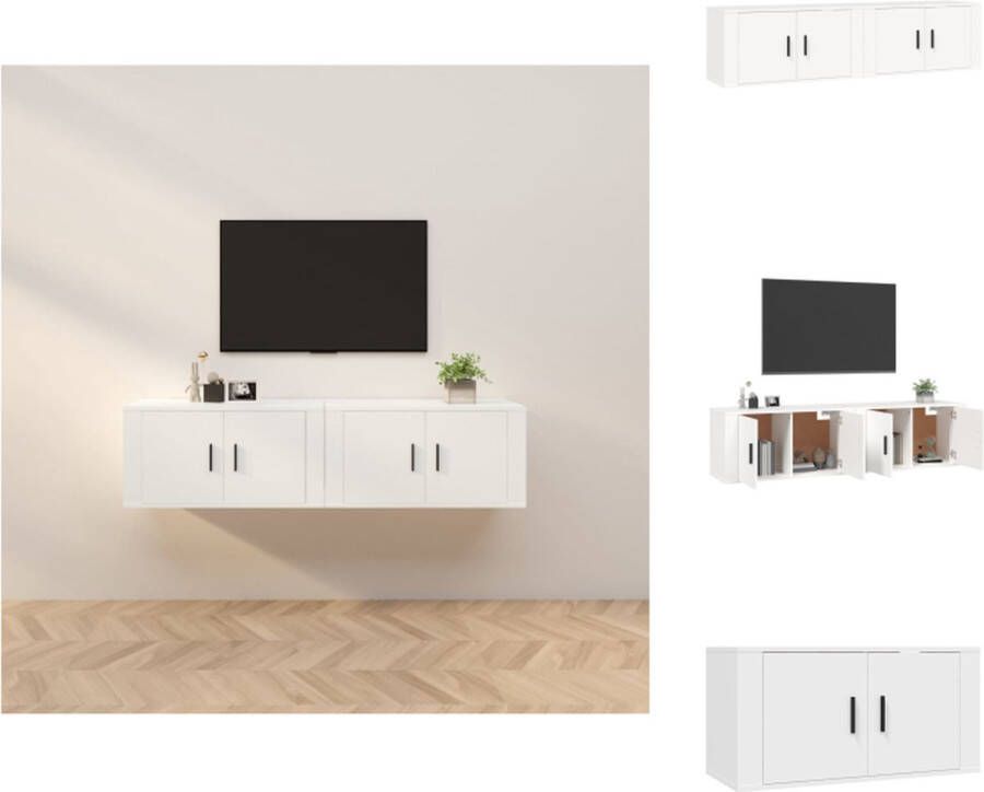 VidaXL Tv-kast Tv-kasten Tv-wandmeubel Televisiekast Tv-wandmeubels 2 st 80x34 5x40 cm wit