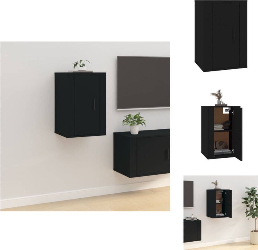 VidaXL Tv-kast Tv-kasten Televisiekast Bijzetkast Tv-wandmeubel 40x34-5x60 cm zwart