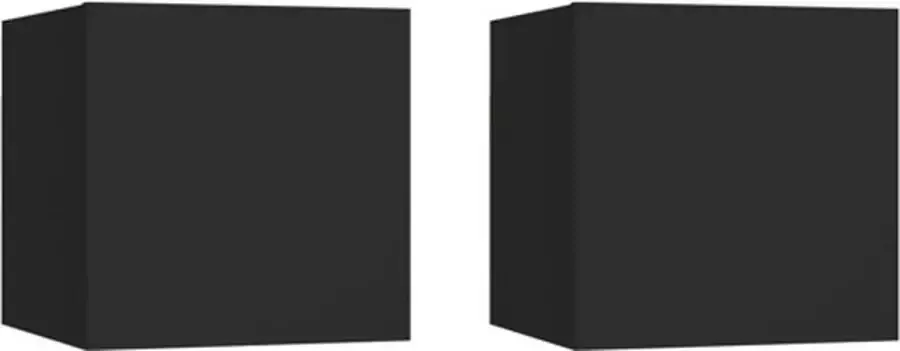 VidaXL -Nachtkastjes-2-st-30 5x30x30-cm-spaanplaat-zwart - Foto 9