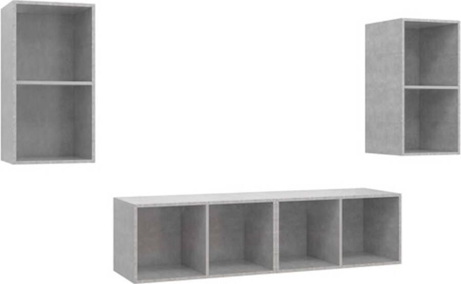 VidaXL Tv-wandmeubelen 4 st bewerkt hout betongrijs - Foto 3