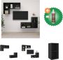 VidaXL TV-meubelset hoogglans zwart spaanplaat 37 x 37 x 142.5 cm 4x tv-meubel Kast Inclusief Houtreiniger en verfrisser - Thumbnail 1