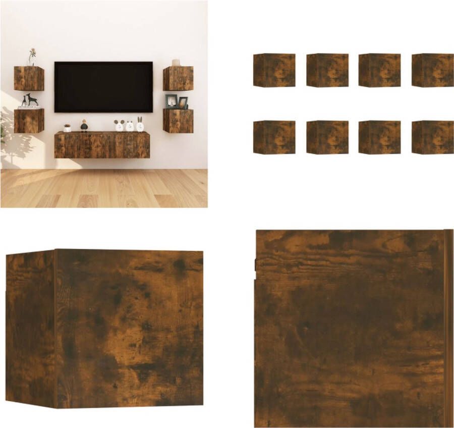 VidaXL Tv-wandmeubelen 8 st 30 5x30x30 cm gerookt eikenkleurig Tv-wandmeubel Tv-wandmeubelen Tv-meubel Televisiemeubel