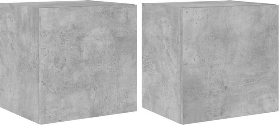 VidaXL -Tv-wandmeubelen-met-LED-2-st-40 5x35x40-cm-betongrijs - Foto 3
