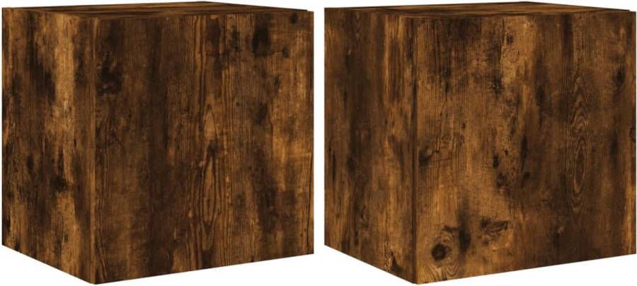 VidaXL -Tv-wandmeubelen-met-LED-2-st-40 5x35x40-cm-gerookt-eikenkleurig - Foto 3