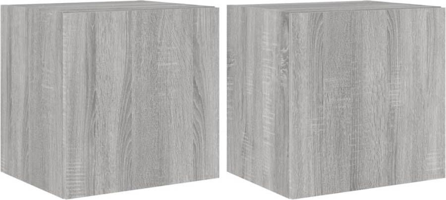 VidaXL -Tv-wandmeubelen-met-LED-2-st-40 5x35x40-cm-grijs-sonoma-eiken - Foto 3