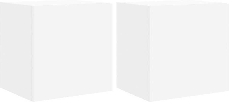 VidaXL -Tv-wandmeubelen-met-LED-verlichting-2-st-40 5x35x40-cm-wit - Foto 4