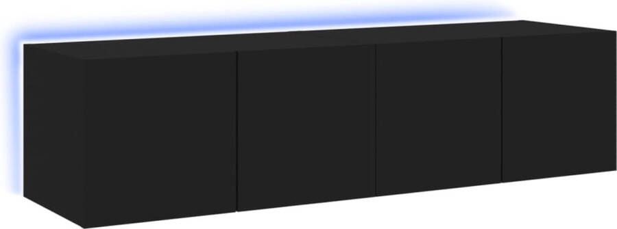 VidaXL -Tv-wandmeubelen-met-LED-verlichting-2-st-60x35x31-cm-zwart - Foto 3