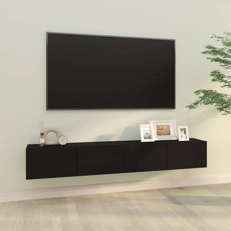 VidaXL -Tv-wandmeubels-2-st-100x30x30-cm-bewerkt-hout-zwart - Foto 3