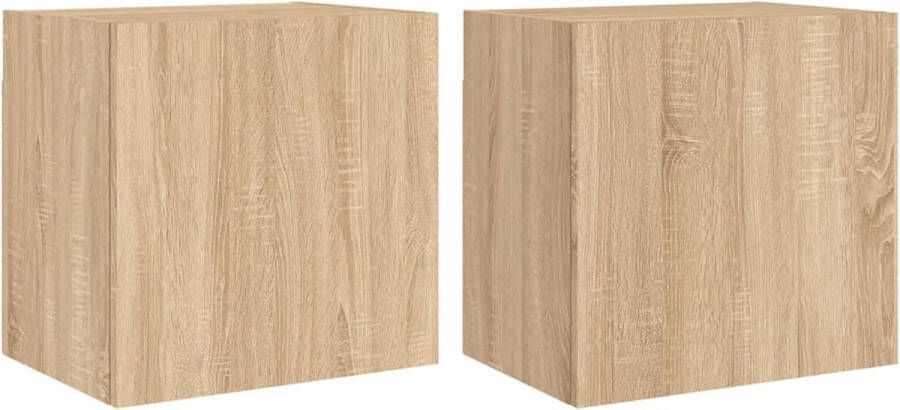 VidaXL Tv-wandmeubels 2 stuks Sonoma eiken 40 5x30x40 cm Tv-wandmeubel Tv-wandmeubels Zwevend Tv-meubel Tv-wandmeubel