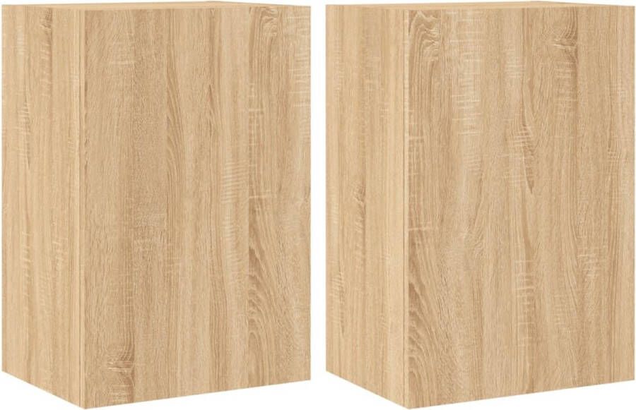 VidaXL Tv-Wandmeubels 2 st Hout Sonoma Eiken Tv-wandmeubel Tv-wandmeubels Zwevend Tv-meubel Tv-wandmeubel - Foto 2