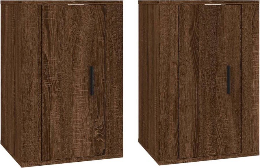 VidaXL -Tv-wandmeubels-2-st-40x34 5x60-cm-bruineikenkleurig - Foto 5