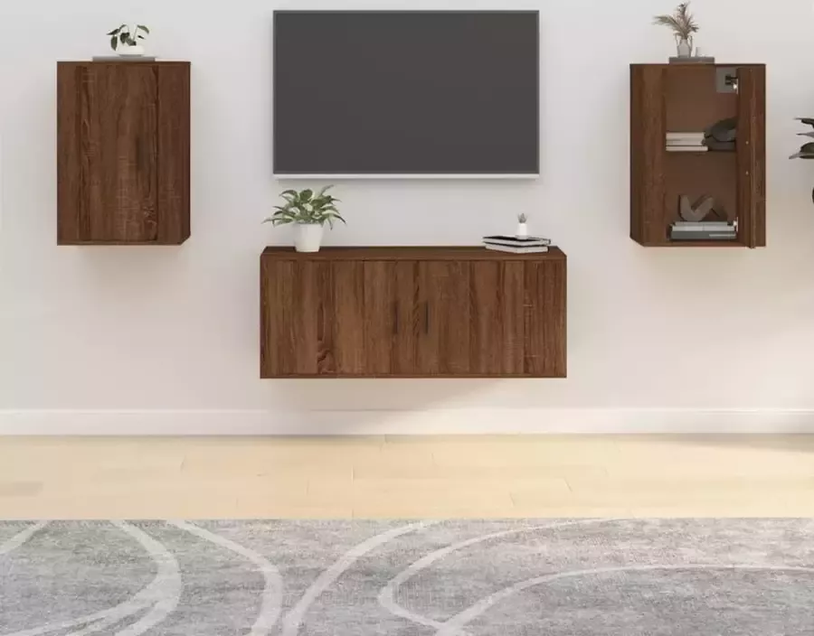 VidaXL -Tv-wandmeubels-2-st-40x34 5x60-cm-bruineikenkleurig - Foto 6