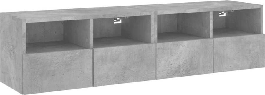 VidaXL -Tv-wandmeubels-2-st-60x30x30-cm-bewerkt-hout-betongrijs - Foto 4