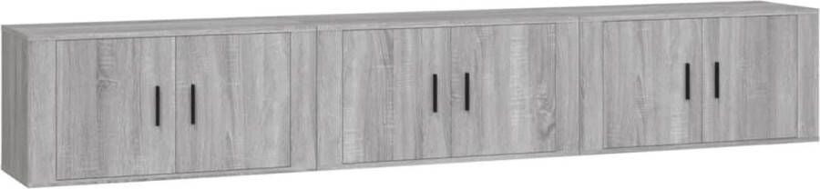 VidaXL -Tv-wandmeubels-3-st-80x34 5x40-cm-grijs-sonoma-eikenkleurig - Foto 2