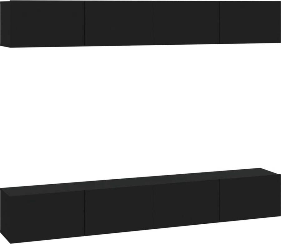 VidaXL -Tv-wandmeubels-4-st-100x30x30-cm-zwart - Foto 2