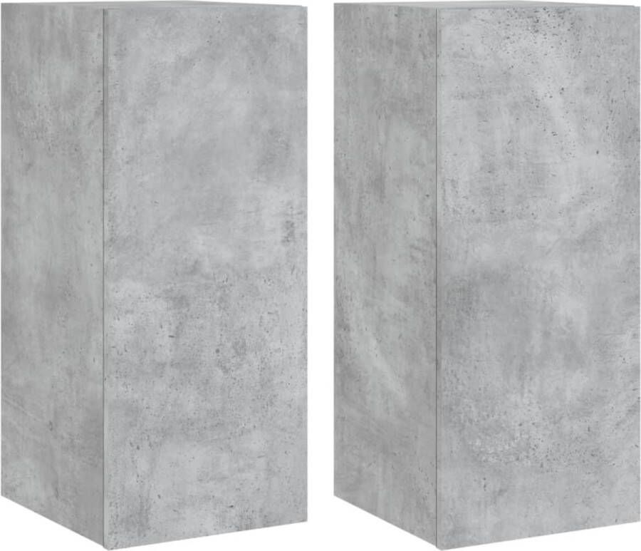 VidaXL -Tv-wandmeubels-met-LED-2-st-30 5x35x70-cm-betongrijs - Foto 4