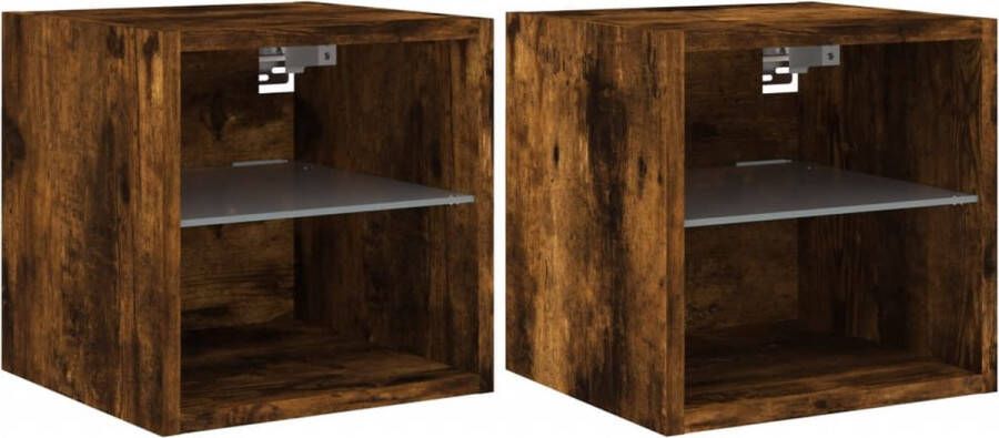 VidaXL -Tv-wandmeubels-met-LED-2-st-30x28 5x30-cm-gerookt-eikenkleurig - Foto 4