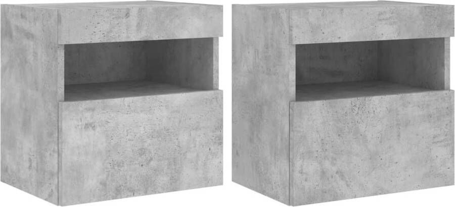 VidaXL -Tv-wandmeubels-met-LED-2-st-40x30x40-cm-betongrijs - Foto 4