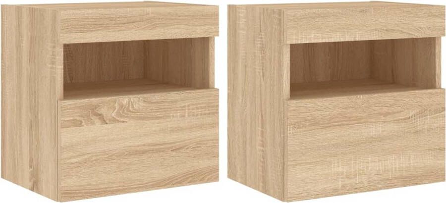 VidaXL -Tv-wandmeubels-met-LED-2-st-40x30x40-cm-sonoma-eikenkleurig - Foto 4