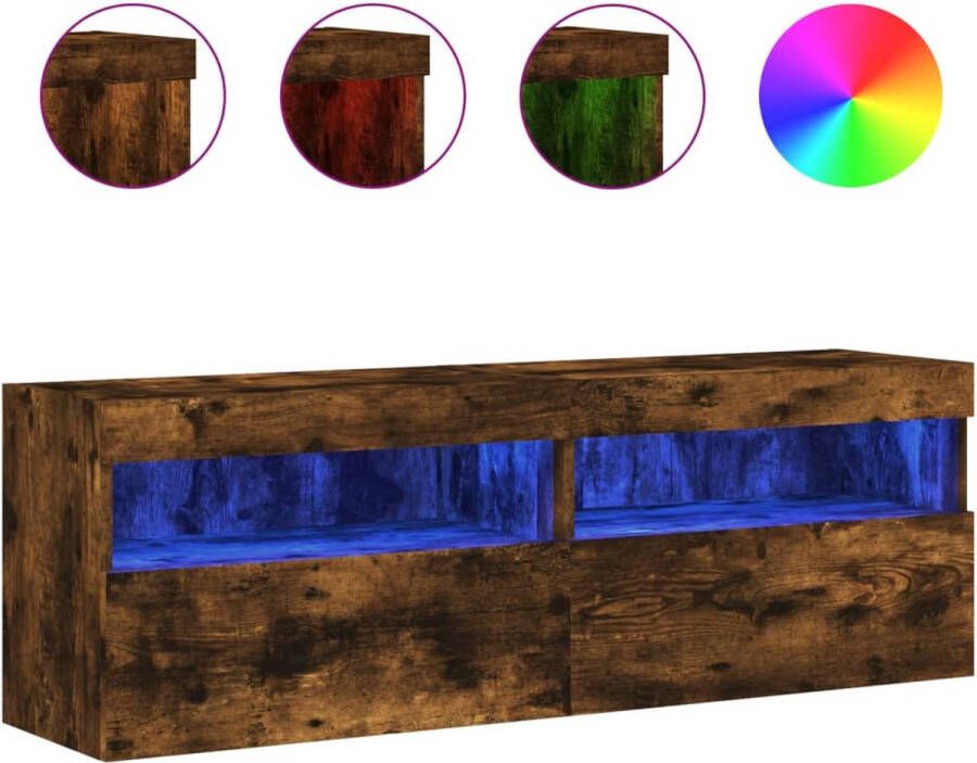 VidaXL -Tv-wandmeubels-met-LED-2-st-60x30x40-cm-gerookt-eikenkleurig - Foto 4