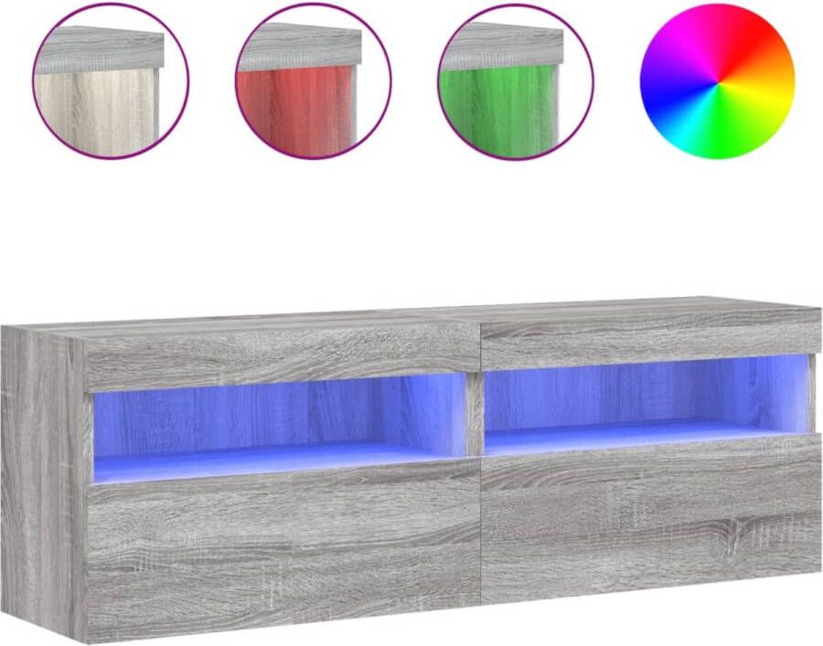 VidaXL -Tv-wandmeubels-met-LED-2-st-60x30x40-cm-grijs-sonoma-eiken - Foto 4