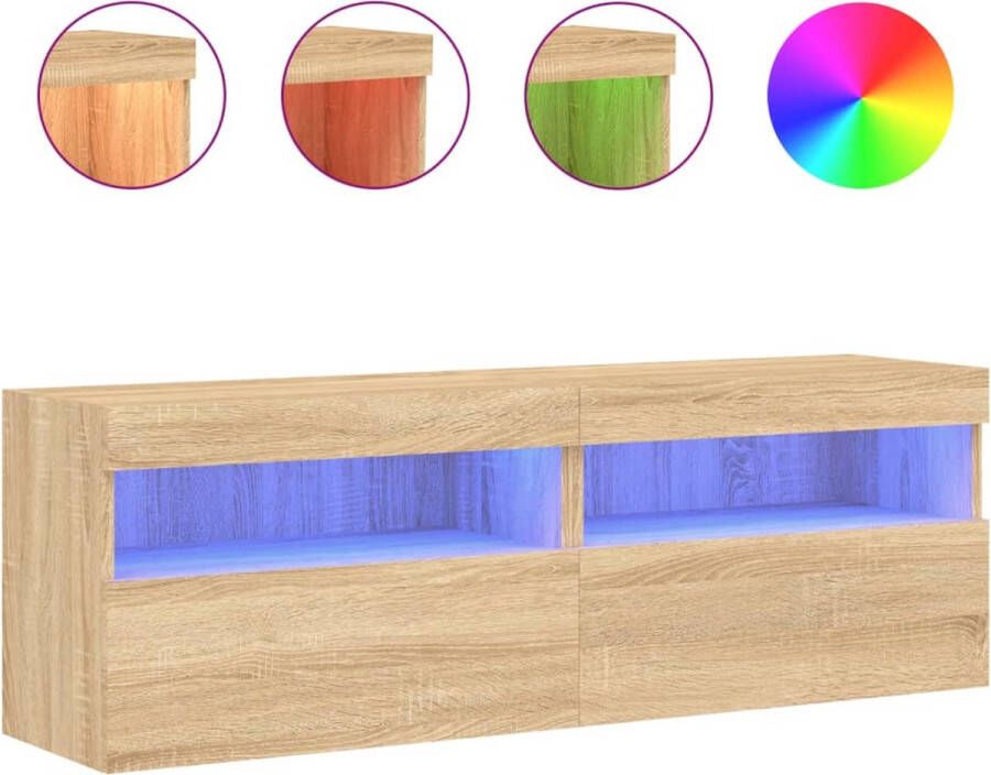 VidaXL -Tv-wandmeubels-met-LED-2-st-60x30x40-cm-sonoma-eikenkleurig - Foto 4