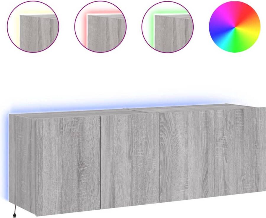 VidaXL -Tv-wandmeubels-met-LED-2-st-60x35x41-cm-grijs-sonoma-eiken - Foto 4