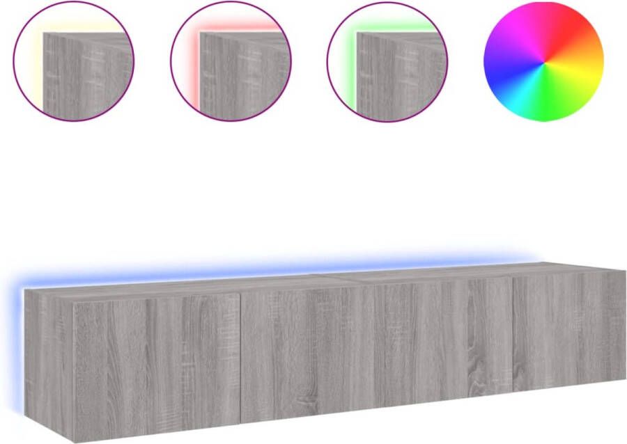 VidaXL -Tv-wandmeubels-met-LED-2-st-80x35x31-cm-grijs-sonoma - Foto 3