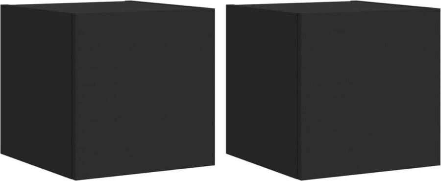 VidaXL -Tv-wandmeubels-met-LED-verlichting-2-st-30 5x35x30-cm-zwart - Foto 4
