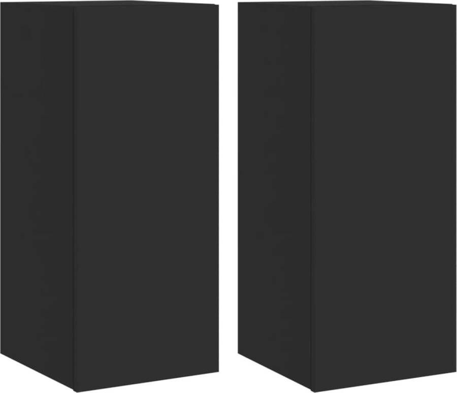 VidaXL -Tv-wandmeubels-met-LED-verlichting-2-st-30 5x35x70-cm-zwart - Foto 4