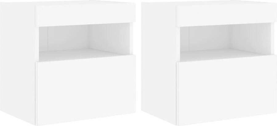 VidaXL -Tv-wandmeubels-met-LED-verlichting-2-st-40x30x40-cm-wit - Foto 4