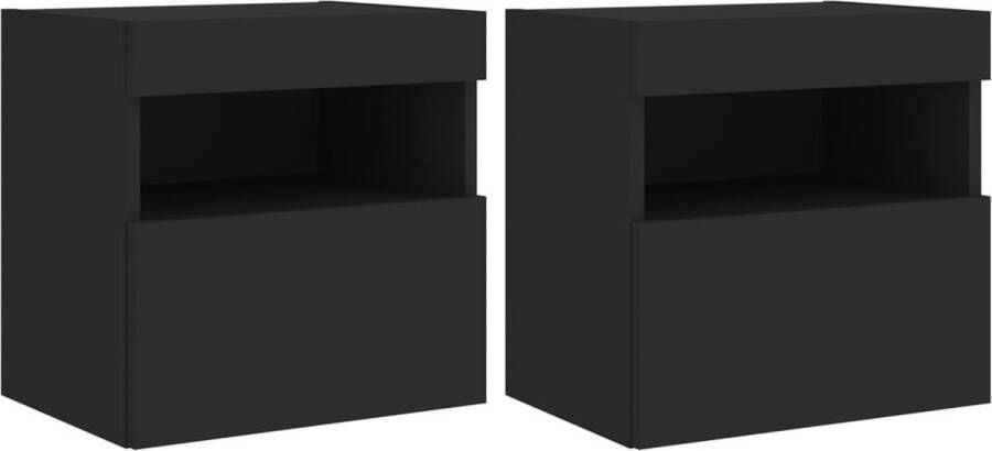VidaXL -Tv-wandmeubels-met-LED-verlichting-2-st-40x30x40-cm-zwart - Foto 4