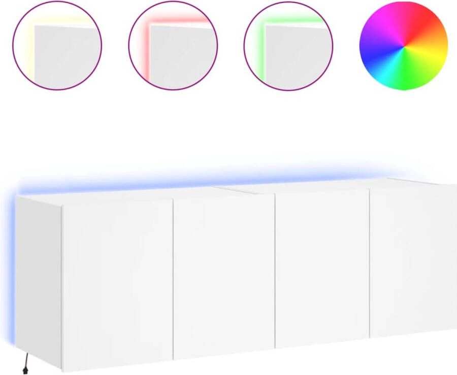 VidaXL -Tv-wandmeubels-met-LED-verlichting-2-st-60x35x41-cm-wit - Foto 4