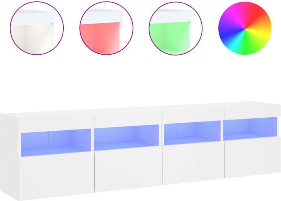 VidaXL -Tv-wandmeubels-met-LED-verlichting-2-st-80x30x40-cm-wit - Foto 4