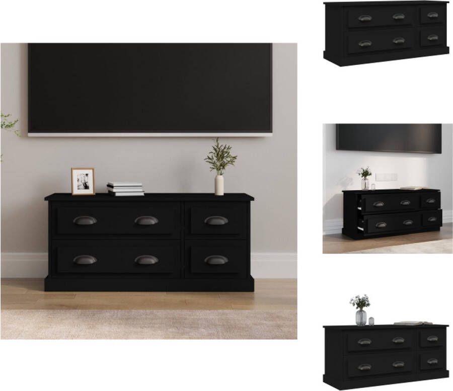 VidaXL Tv-kast Tv-kasten Tv-meubel Hifi-meubel Tv-meubel 100x35 5x45 cm bewerkt hout zwart