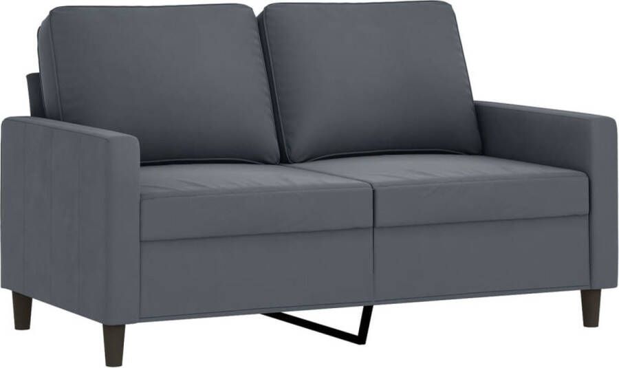 The Living Store 2-zitsbank fluweel Donkergrijs 138x77x80 cm Stevig metalen frame Tweezitsbank Fluweel Sofa Donkere Grijze Bank Salon Meubilair Lounge Meubel - Foto 2