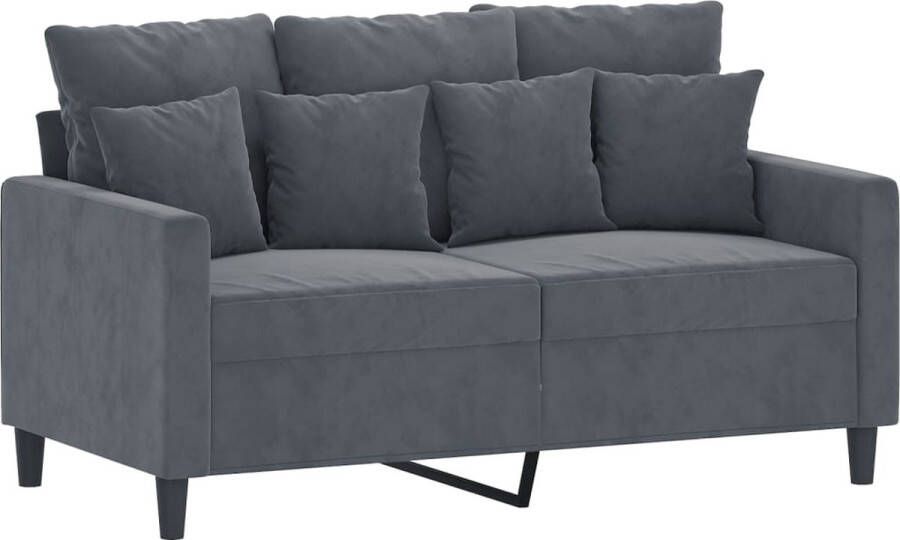 The Living Store Bank Elegance 2-zits Fluweel 138x77x80 cm Modern Donkergrijs Comfortabele zitting Tweezitsbank Fluweel Sofa Donkere Bank Salon Meubilair Luxe Bank - Foto 2