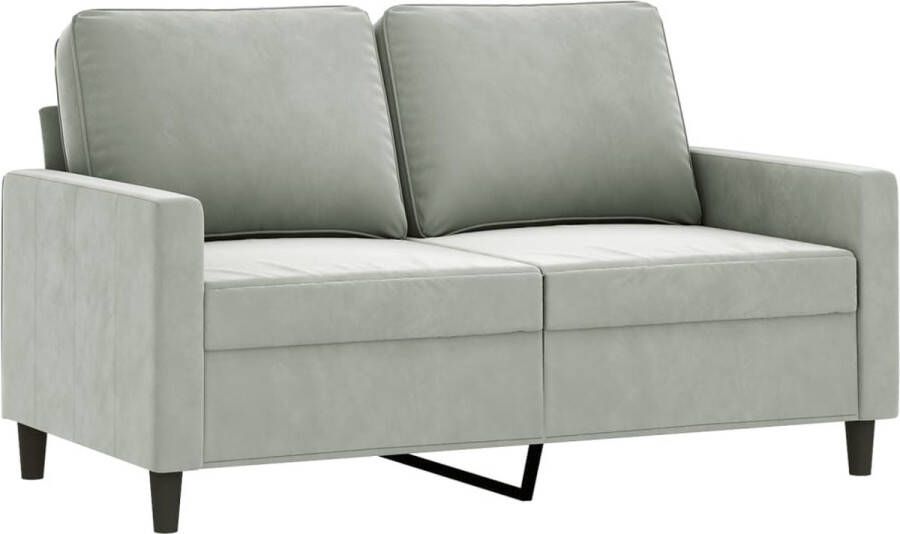 The Living Store Fluwelen 2-zitsbank 138 x 77 x 80 cm Lichtgrijs Tweezitsbank Fluweel Sofa Grijze Bank Banks Kopen Lounge Meubilair - Foto 2
