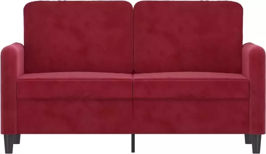 VidaXL Tweezitsbank 120 cm fluweel wijnrood - Foto 2