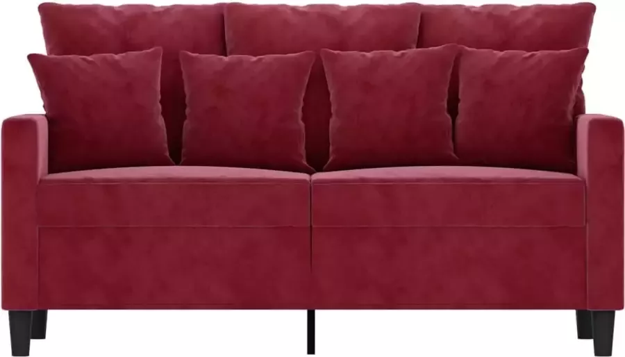 VidaXL Tweezitsbank 120 cm fluweel wijnrood - Foto 3