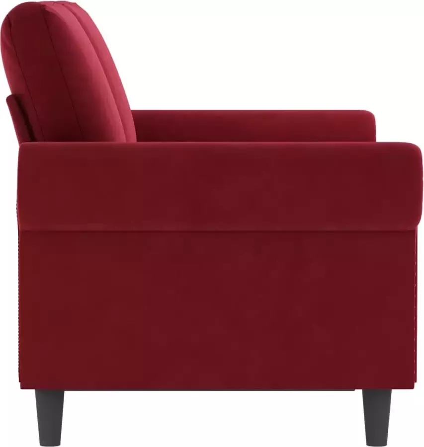 VidaXL Tweezitsbank 120 cm fluweel wijnrood - Foto 2