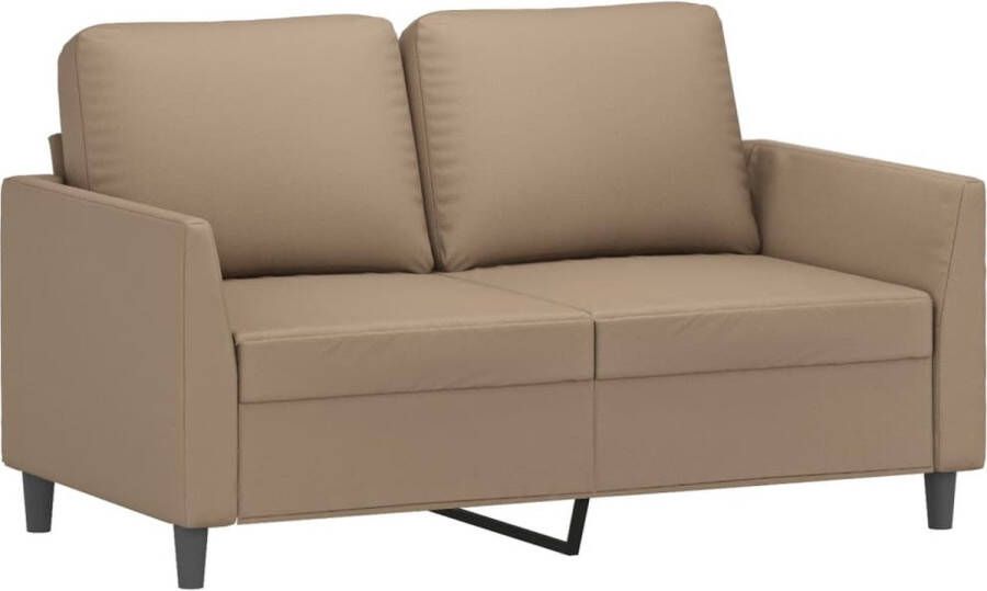 The Living Store Loungebank Kunstleren 2-zitsbank Cappuccino 140 x 77 x 80 cm Comfortabele zitting Loungeset Tweezitsbank Kunstleder Sofa Bruine Bank Salon Meubilair - Foto 2