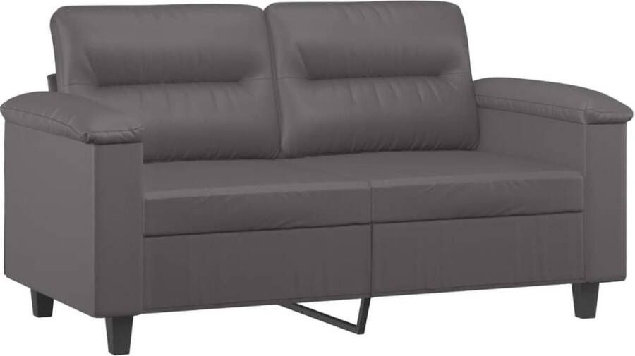 The Living Store Tweezitsbank 120 cm kunstleer grijs Tweezitsbank Kunstleder Sofa Salontafel Banksofa Lounge Meubilair - Foto 2