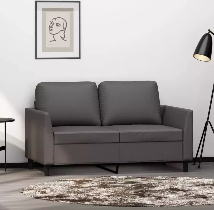 VidaXL Tweezitsbank 120 cm kunstleer grijs